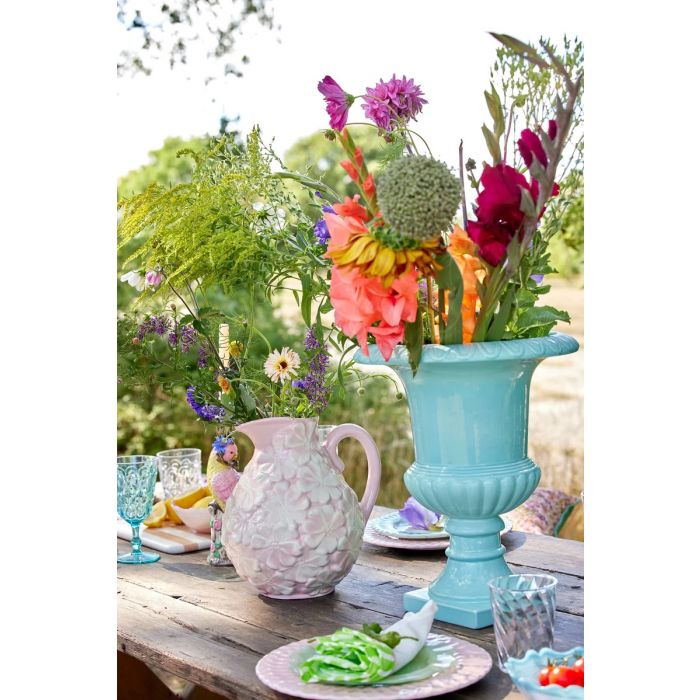 Jarra jarrón de cerámica XL rosa con flores, 5 litros » Doméstica